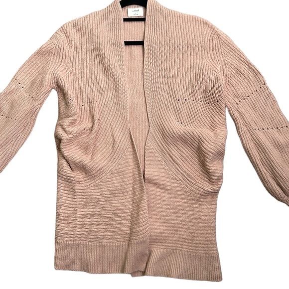 Wilfred Marino wool blush pink cable knit open sweater cardigan size small - Picture 4 of 13